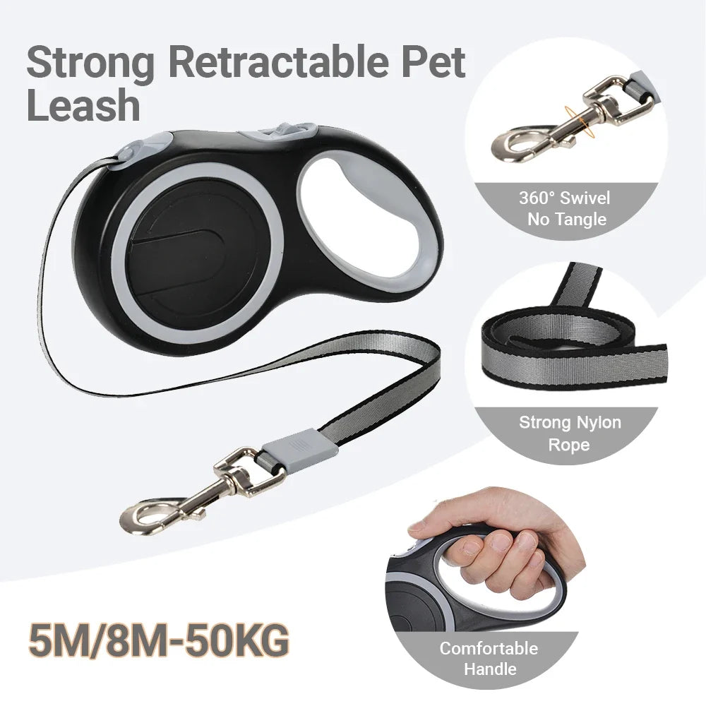 Retractable Big Dog Leash for Small Large Dogs 5M 8M Automatic Adjustable Pet Extendable Strap Yorkie Puppy Lead Rope Supplies