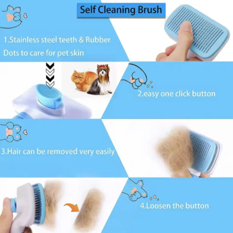 Dog Hair Remover Brush Cat Dog Hair Grooming and Care Comb for Long Hair Dog Pet Removes Hairs Cleaning Bath Brush Dog Supplies
