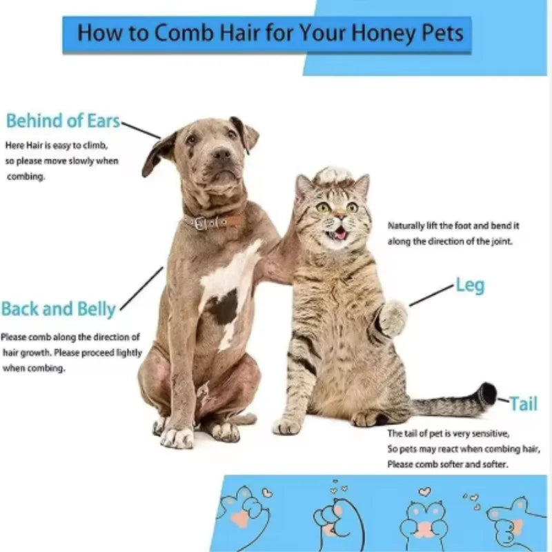 Dog Hair Remover Brush Cat Dog Hair Grooming and Care Comb for Long Hair Dog Pet Removes Hairs Cleaning Bath Brush Dog Supplies